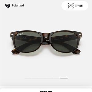 Ray Ban New Wayfarer Classic Polarized Green Unisex Sunglasses RB2132 902/58 58